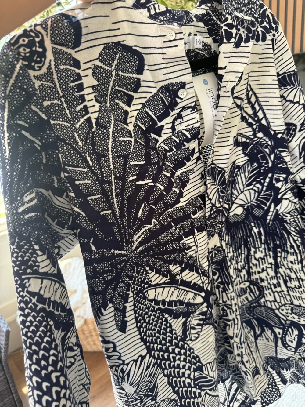 Christian Dior Toile de Jouy Tropicalia long blouse.